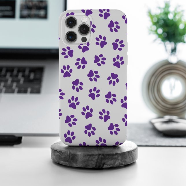 Funda De Case-Mate Para iPhone Patrón De Paws, Paws De Perro, Paws Púrpura (Subido por el creador)