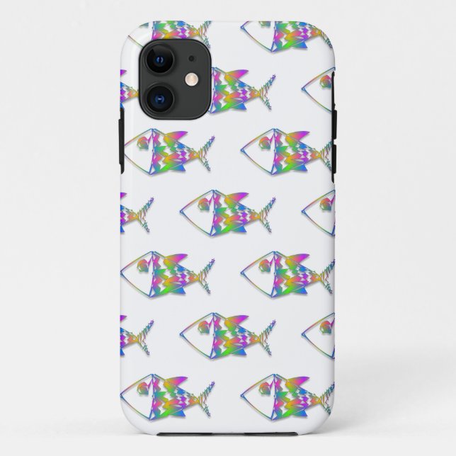 Funda De Case-Mate Para iPhone Patrón de peces abstracto (Reverso)