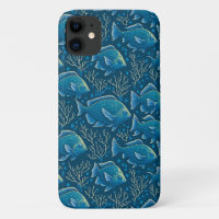 Patrón de peces azules