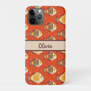 Funda Para iPhone 11 Pro Patrón de peces tropicales modernos