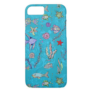 Funda Para iPhone 8/7 Patrón de peces turquesa