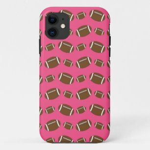 Funda Para iPhone 11 Patrón de pelotas de fútbol rosadas