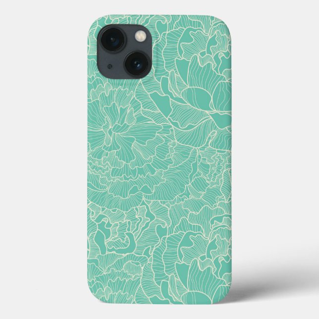 Funda De Case-Mate Para iPhone Patrón de peones turquesa (Reverso)