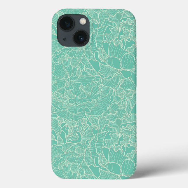 Funda De Case-Mate Para iPhone Patrón de peones turquesa (Reverso)