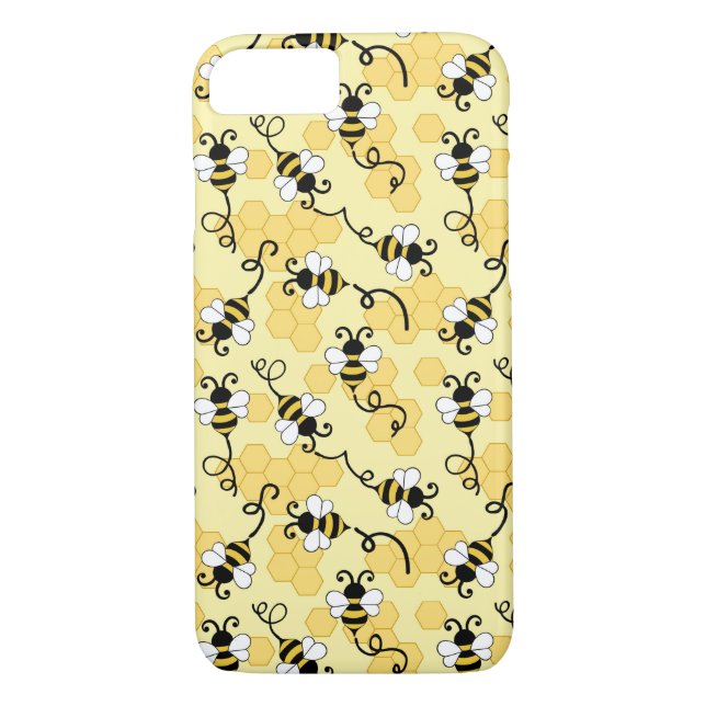 Funda De Case-Mate Para iPhone Patrón de pequeñas abejas. (Reverso)