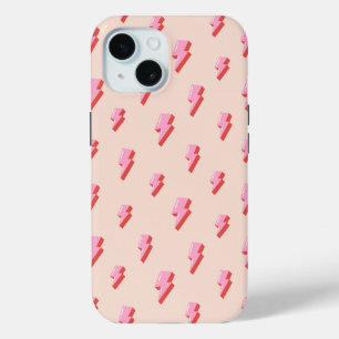 Funda Para iPhone 15 Patrón de pernos de luz rosa