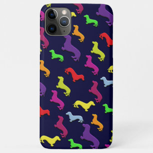 Funda Para iPhone 11 Pro Max Patrón de perros de Dachshund, coloridos y diverti