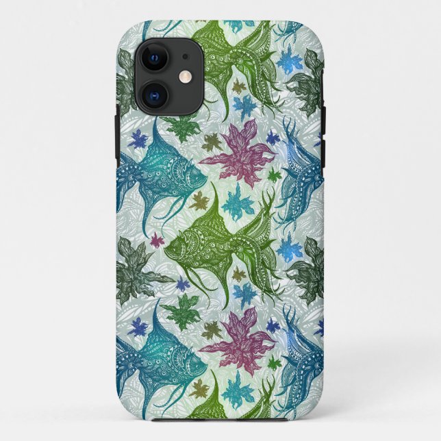 Funda De Case-Mate Para iPhone Patrón de pescado cosechado (Reverso)