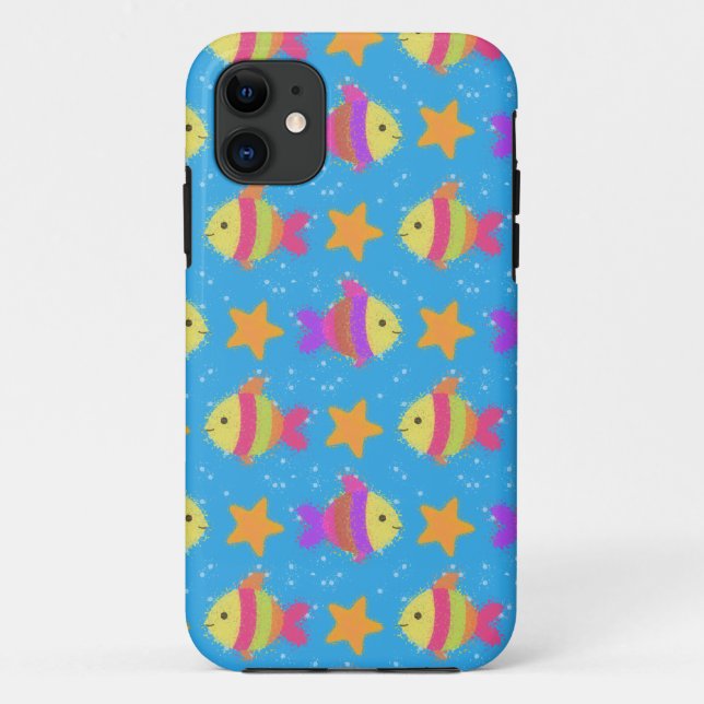 Funda De Case-Mate Para iPhone Patrón De Pescado Y Pescado Estelar (Reverso)