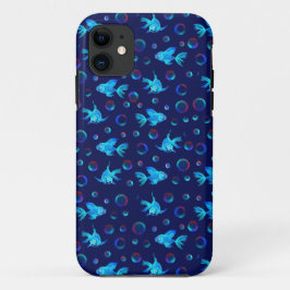 Funda Para iPhone 11 patrón de pez azul