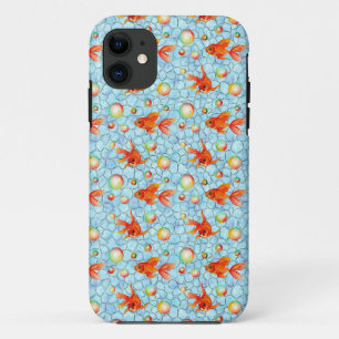 Funda Para iPhone 11 patrón de pez dorado