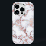 Funda Para iPhone 14 Pro De Case-Mate Patrón de piedra de mármol blanco Rosa de Moda mod<br><div class="desc">Moderno, moda, elegante, con estampado de imitación de oro rosa con estampado giratorio y diseño de piedra blanca y mármol sencillo. ***NOTA DE DISEÑO IMPORTANTE: Para cualquier solicitud de diseño personalizado, como solicitudes de productos coincidentes, cambios de color, cambios de posición o cualquier otra solicitud de cambio, haga clic en...</div>