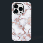 Funda Para iPhone 14 Pro De Case-Mate Patrón de piedra de mármol blanco Rosa de Moda mod<br><div class="desc">Moderno, moda, elegante, con estampado de imitación de oro rosa con estampado giratorio y diseño de piedra blanca y mármol sencillo. ***NOTA DE DISEÑO IMPORTANTE: Para cualquier solicitud de diseño personalizado, como solicitudes de productos coincidentes, cambios de color, cambios de posición o cualquier otra solicitud de cambio, haga clic en...</div>