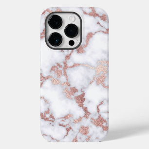 Funda Para iPhone 14 Pro De Case-Mate Patrón de piedra de mármol blanco Rosa de Moda mod