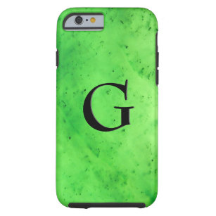 Funda Resistente Para iPhone 6 Patrón de Piedra Gem, Jade Verde Lime y Onyx Negro
