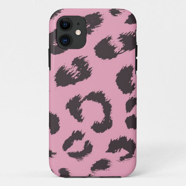 Funda De Case-Mate Para iPhone Patrón de piel de leopardo rosa (Reverso)