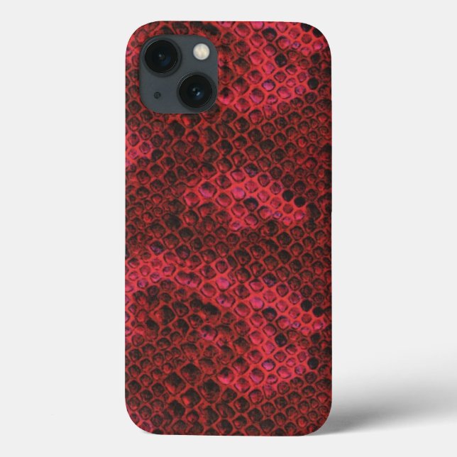 Funda De Case-Mate Para iPhone Patrón de piel de serpiente rojo y negro (Reverso)