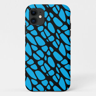 Funda Para iPhone 11 Patrón de piel orgánica del resumen azul y negro