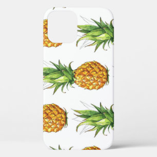Funda Para iPhone 12 Patrón de piña de verano, diseño sin fisuras.