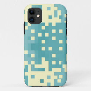Funda Para iPhone 11 Patrón de píxeles azul y cian