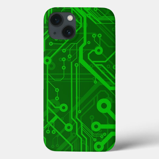 Funda De Case-Mate Para iPhone Patrón de placa de circuito impreso verde (Reverso)