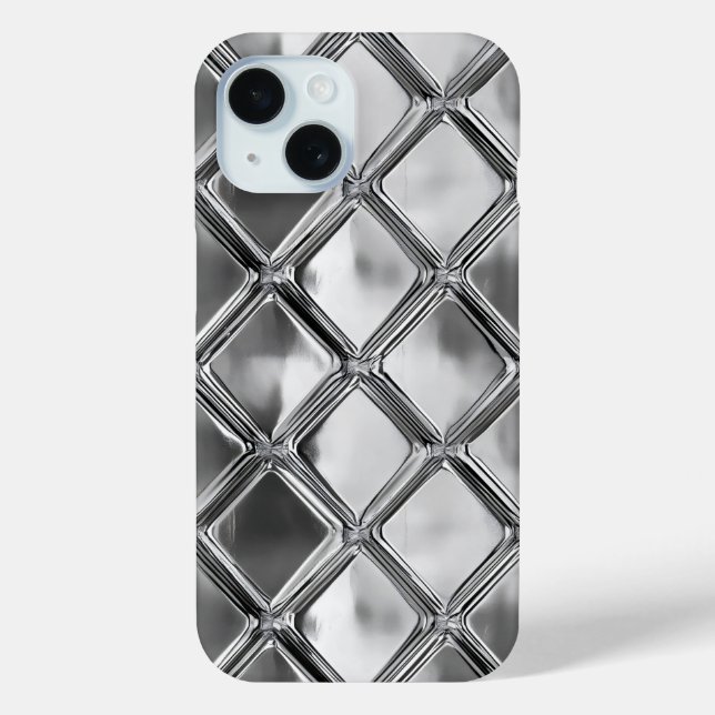Funda De Case-Mate Para iPhone Patrón de placa plateada (Reverso )