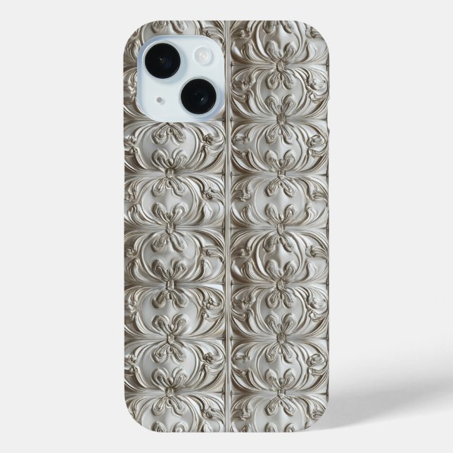 Funda De Case-Mate Para iPhone Patrón de placas plateadas (Reverso )