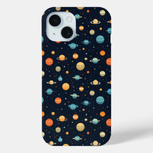 Funda Para iPhone 15 Patrón de planeta espacial colorido