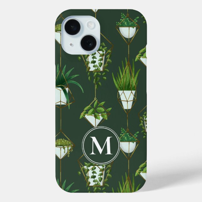 Funda De Case-Mate Para iPhone Patrón de planta doméstica de colgar geométrica (Reverso )