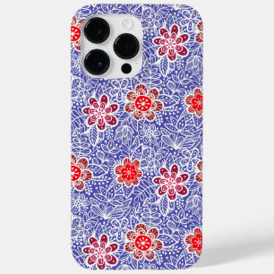 Funda Para iPhone 14 Pro Max De Case-Mate Patrón de plantas A13A.b Blue BG