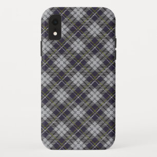 Funda Para iPhone XR Patrón de plaqueta de tartán gris y blanco