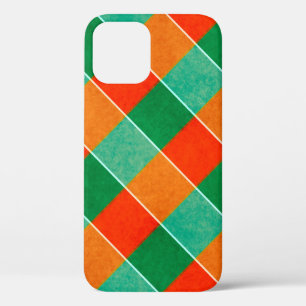 Funda Para iPhone 12 Patrón de plasto de tartán rojo y verde