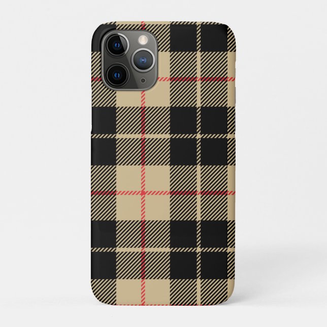 Funda De Case-Mate Para iPhone Patrón de platillos controlados de tartán escocés (Reverso)