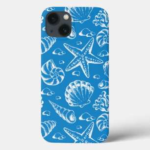 Funda Para iPhone 13 Patrón de playa azul