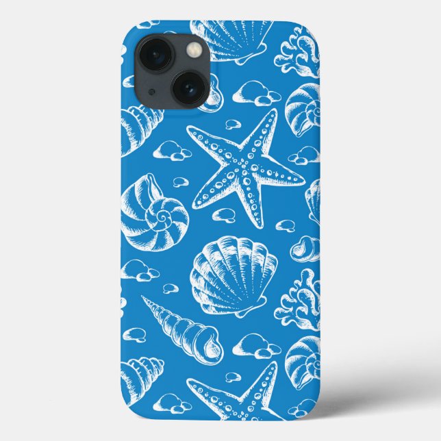 Funda De Case-Mate Para iPhone Patrón de playa azul (Reverso)