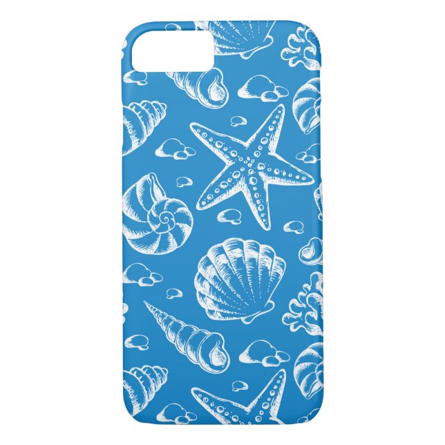 Funda De Case-Mate Para iPhone Patrón de playa azul (Reverso)