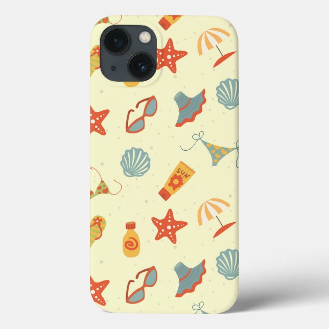 Funda De Case-Mate Para iPhone Patrón de playa de verano (Reverso)