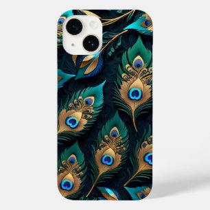 Funda Para iPhone 14 De Case-Mate Patrón de plumas de papercut Peacock