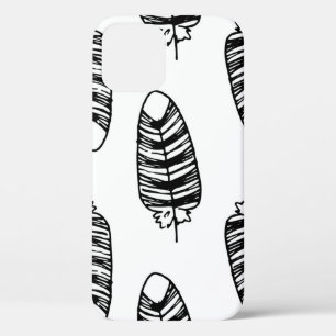 Funda Para iPhone 12 Patrón de plumas de rayas de pájaro. Patrón sin in