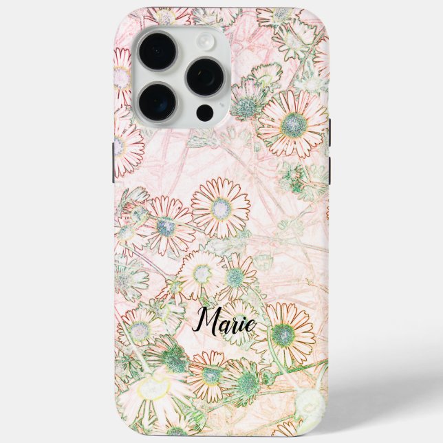 Funda De Case-Mate Para iPhone Patrón de prado de Daisies (Reverso )