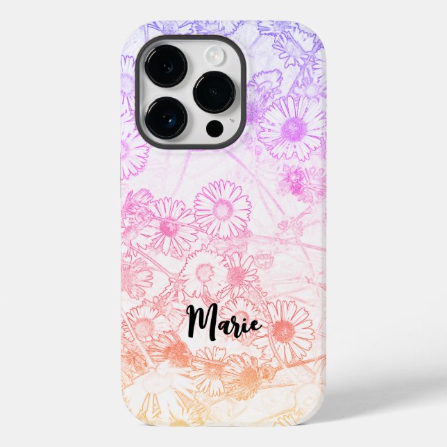 Funda De Case-Mate Para iPhone Patrón de prado de Daisies (Reverso )