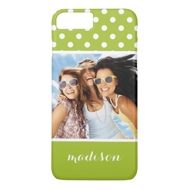 Funda De Case-Mate Para iPhone Patrón de primavera de nombre y foto personalizado (Reverso)