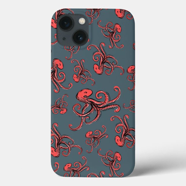 Funda De Case-Mate Para iPhone Patrón de pulpo furtivo (Reverso)