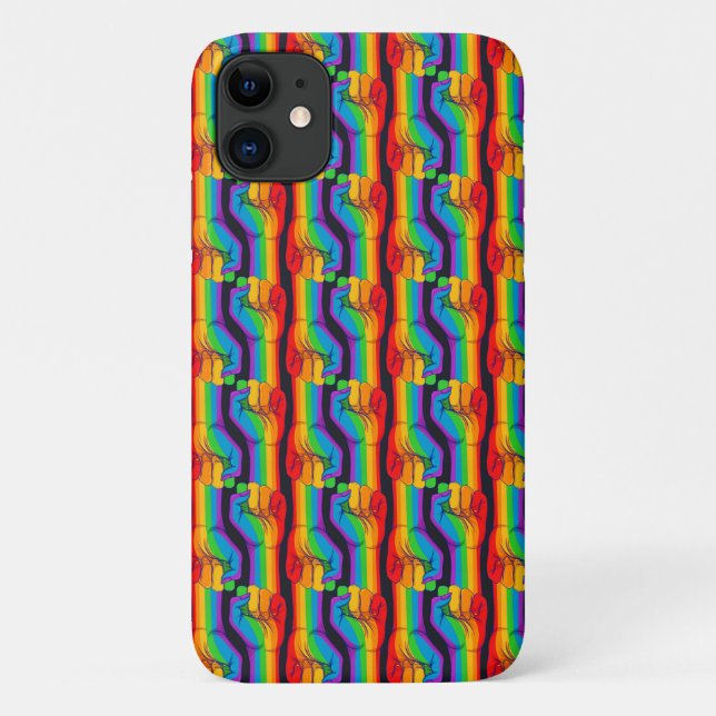 Funda De Case-Mate Para iPhone Patrón de puño arco iris (Reverso)