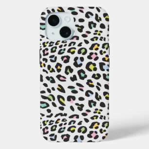 Funda Para iPhone 15 Patrón de punto de leopardo de Pastel