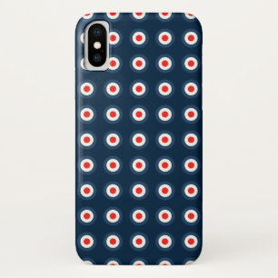 Funda Para iPhone X Patrón de punto de polka - Blanco rojo azul