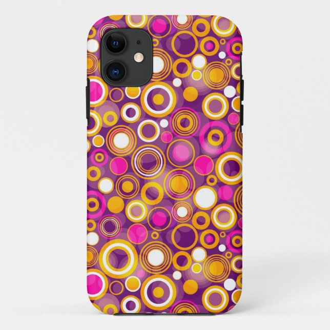 Funda De Case-Mate Para iPhone Patrón de punto de polka violeta (Reverso)