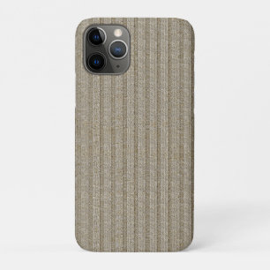 Funda Para iPhone 11 Pro Patrón de punto Jersey a rayas en beige suave