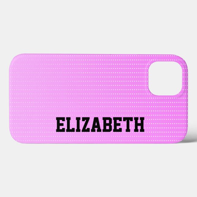 Funda De Case-Mate Para iPhone Patrón de puntos blancos rosados (Reverso (Horizontal))