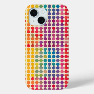 Funda Para iPhone 15 Patrón de puntos de arcoíris abstracto